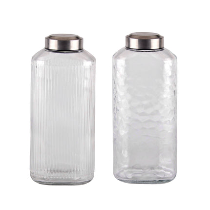 bulk 6 Glass Bottle w Metal Screw Lid 1.8Lt Assort 11x30cm.