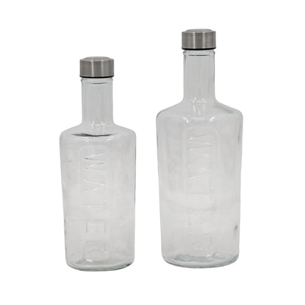 bulk 6 Clear Glass Bottle w Screw Lid 1.5Lt 31cm.