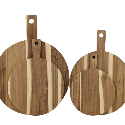 Bulk 6 Wooden Serving Board Round 60x45x1.5cm