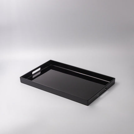 Tray Rectangular 42cm Black Lacquerware.
