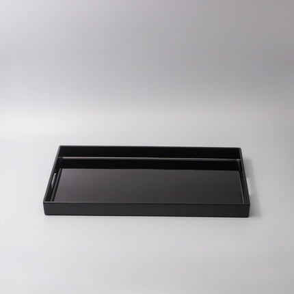 Tray Rectangular 42cm Black Lacquerware.