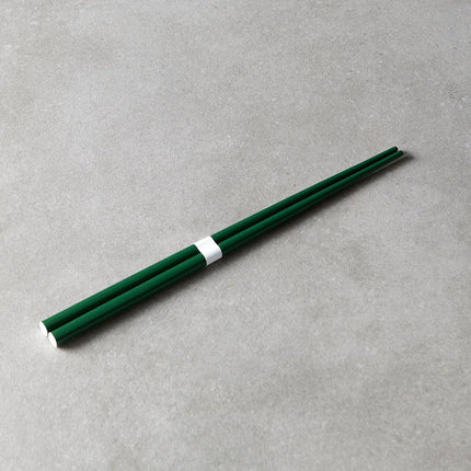 Chopsticks Lacquered Dark Green & White.