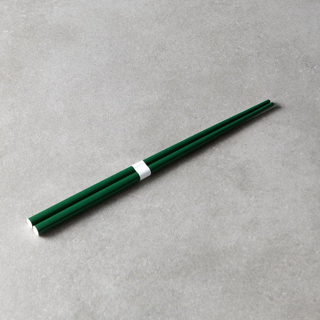 Chopsticks Lacquered Dark Green & White.