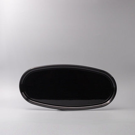 Platter Oval 42.5cm Black Lacquerware Glaze.