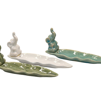 bulk 24 Ceramic Incense Holder Elphant 3 Asst 20cm.