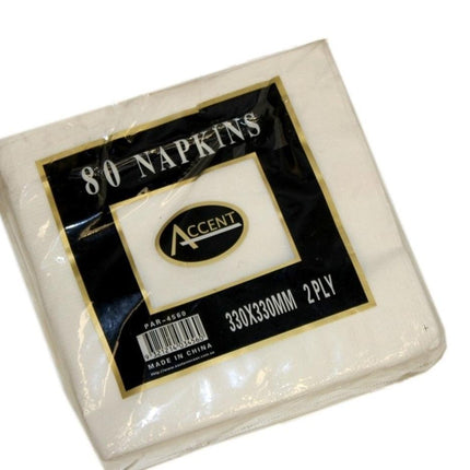 bulk 3840 White Napkin Lunch 2ply 33cm.