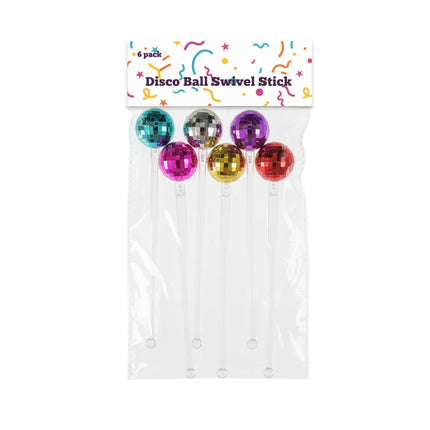 bulk 144 Reusable Plastic Disco Ball Swivel Stick Asst.
