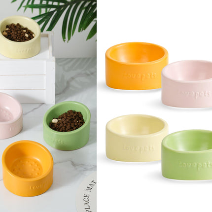 bulk 16 Elevated Ceramic Pet Bowl 4 Assort 13x11cm.