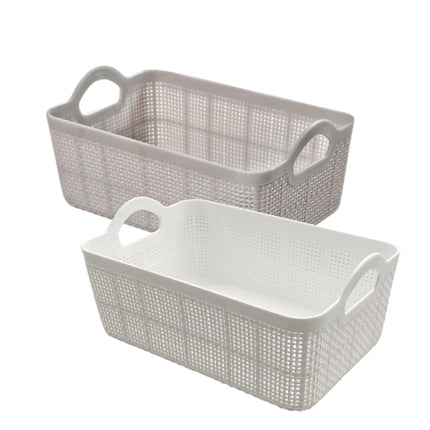 bulk 24 Rect Storage Basket w Handle Assort 19cm.