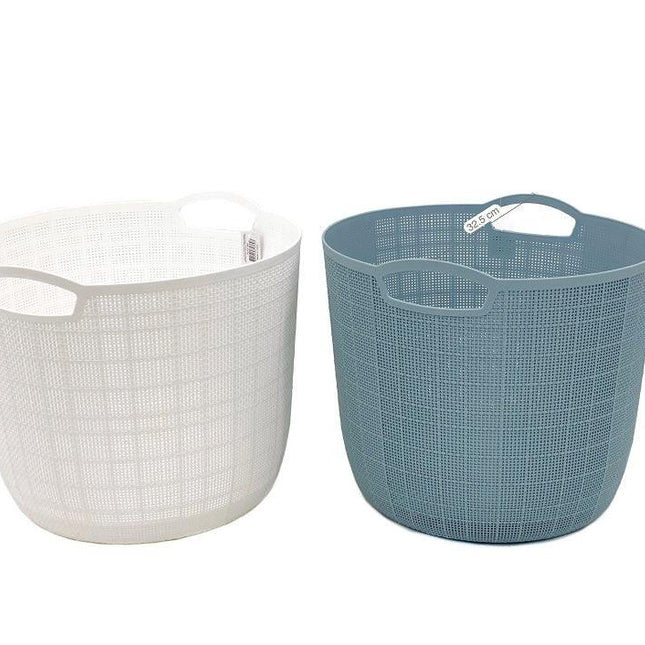 bulk 12 Round Basket w Handle Assort 32cm.