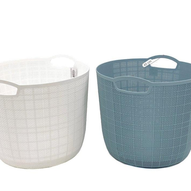 bulk 8 Round Basket w Handle Assort 40cm.