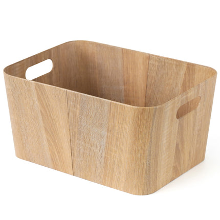 bulk 6 Woodgrain Look Storage Rectangle 30cm.