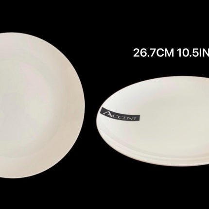 bulk 24 White Fine Bone China Dinner Plate 10.5ln 26x2cm.