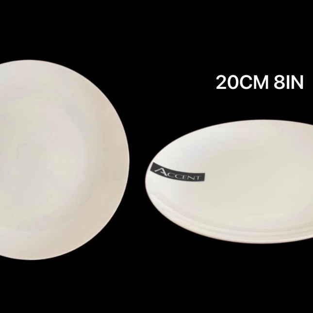 bulk 24 White Fine Bone China Side Plate 8ln 20x2cm.