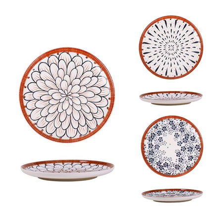 bulk 18 Oriental Special Glazed Round Plate Assort 20cm