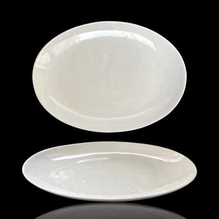 bulk 12 White Fine Bone China Oval Platter 12.5ln 30x2cm.