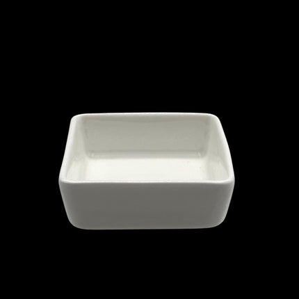 bulk 48 White Bone China Square Dish 6x6cm.