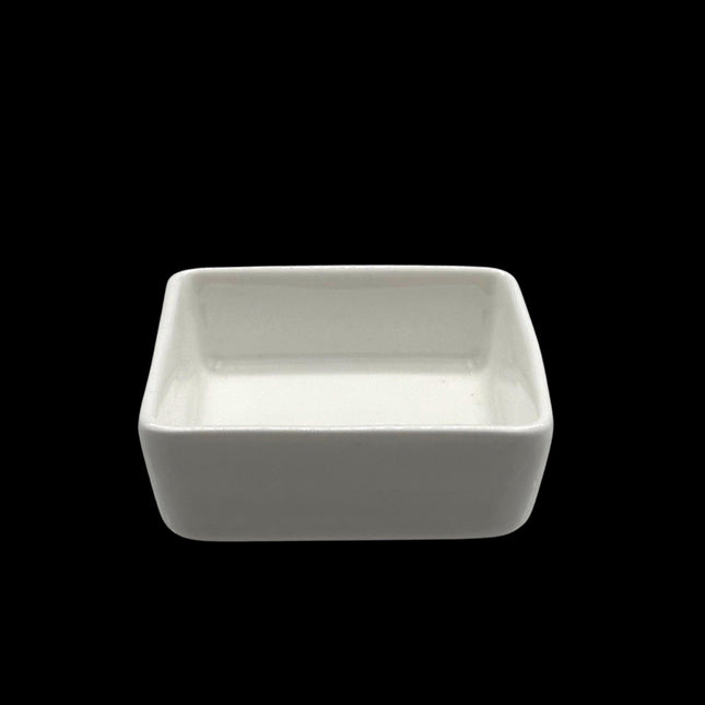 bulk 48 White Bone China Square Dish 6x6cm.