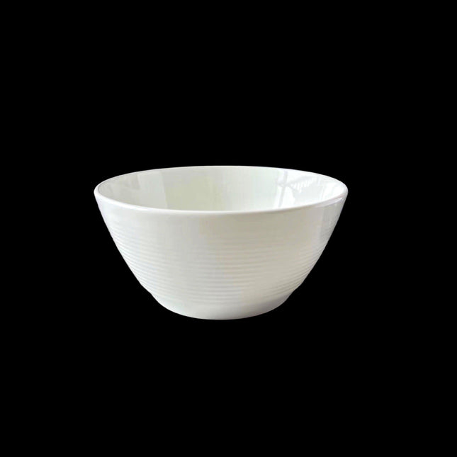 bulk 24 White Fine Bone China Embossed Bowl 11x6cm.