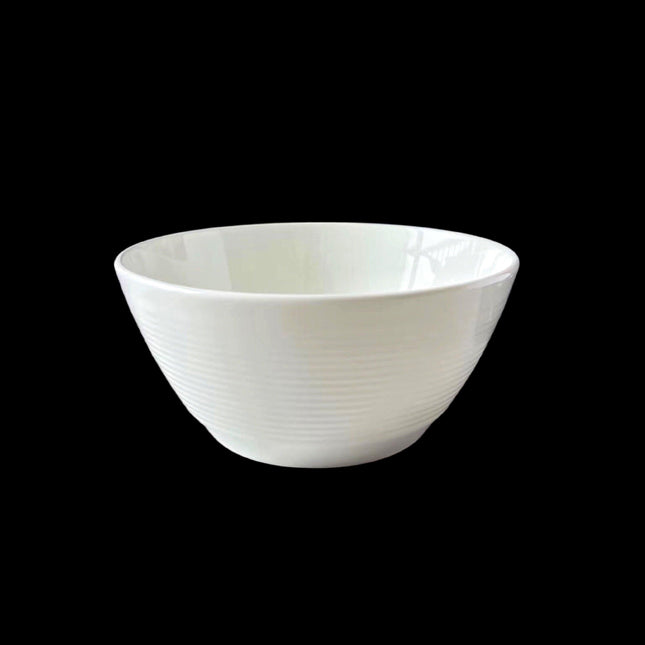 bulk 24 White Fine Bone China Embossed Bowl 13x6cm.