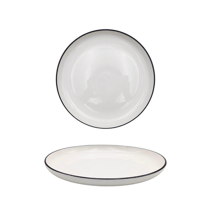 bulk 24 Sorrento Porcelain Side Plate w Black Rim 20cm.