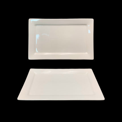 bulk 24 White New Bone China Rectangle Dinner Plate 25cm.