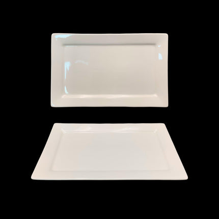 bulk 24 White New Bone China Rectangle Dinner Plate 25cm.