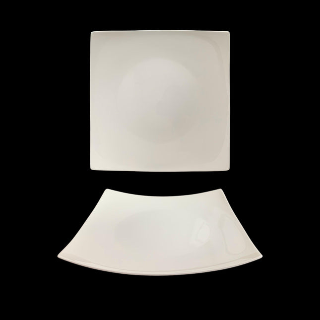 bulk 24 White New Bone China Square Dinner Plate 11in 28x2cm.