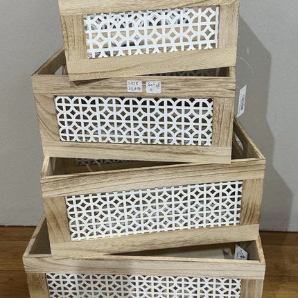 Set 4 Paulownia Wood Crates 40x18cm.
