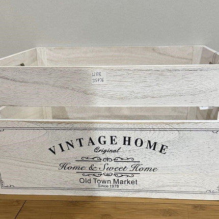 Vintage Home Wood Crates White Wash 40x22cm.