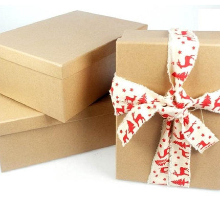 Set 18 Assorted Gift Boxes Natural Brown 43x16cm.