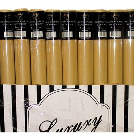 bulk 50 Brown Paper Gift Wrap 70Cmx4M 38Cm Core.