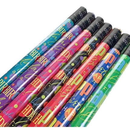 bulk 50 Happy Birthday Gift Wrap 70Cmx3M Core.