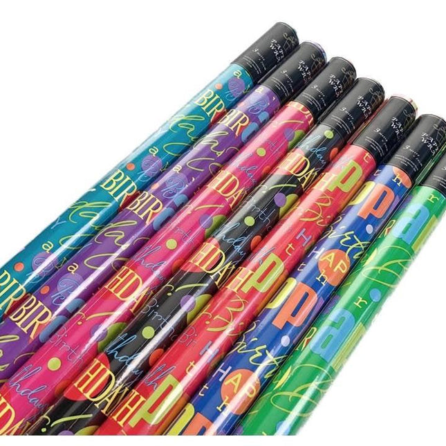 bulk 50 Happy Birthday Gift Wrap 70Cmx3M Core.