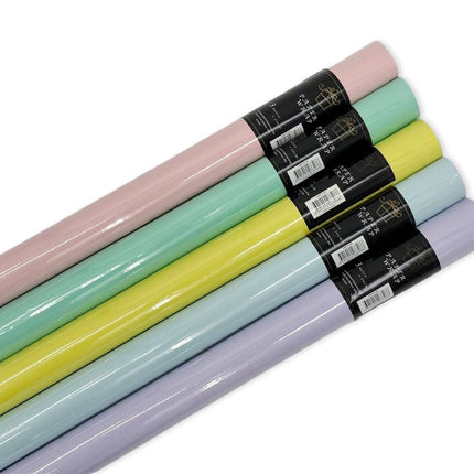 bulk 50 Pastel Colour Gift Wrap 70cmx3m 38cm Core Assort Cols 60gsm.