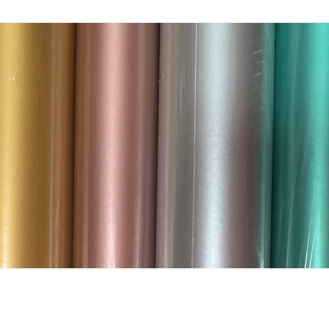 bulk 50 Metallic Gift Wrap Assort 3.5cm Core 200cm.