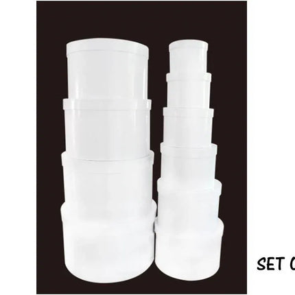 Bulk 2 Round White Gift Boxes Set Of 10 42x25cm