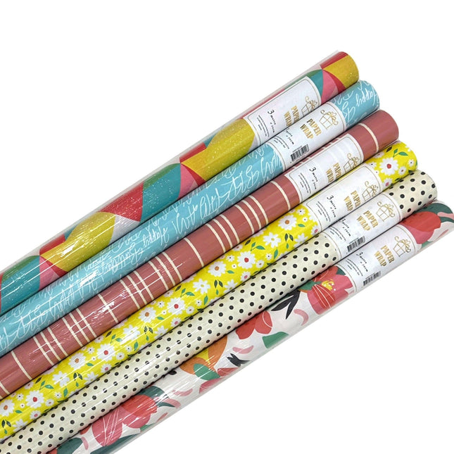 bulk 50 Tropicana Gift Wrap 70Cmx3M 38Mm Core.