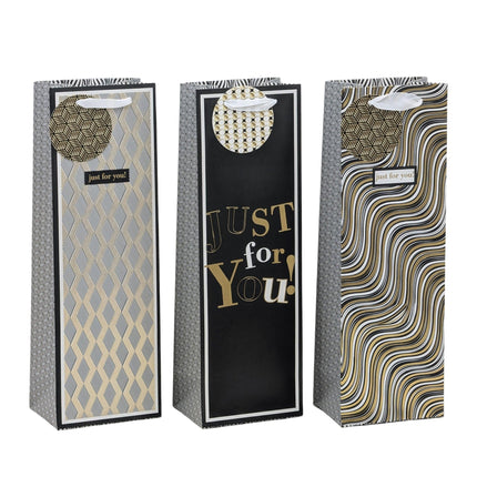 bulk 24 Bottle Gift Bag Golden Glam Assort 36cm.