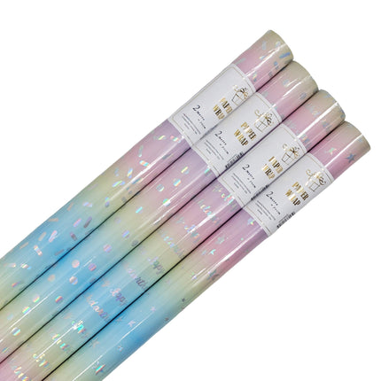 bulk 50 Galaxy Holographic Gift Wrap 38Mm Core 200cm.