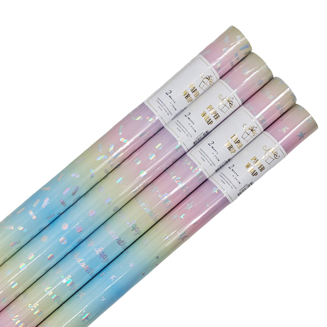 bulk 50 Galaxy Holographic Gift Wrap 38Mm Core 200cm.