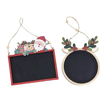 Bulk 24 Xmas Mdf Blackboard Hanger 17-18cm 2 Asst