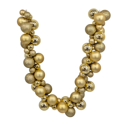 Bulk 4 Xmas Gold Bauble Garland 100cm