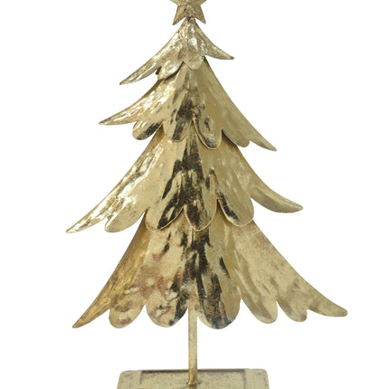 Bulk 6 Rustic Gold Metal Xmas Tree 23x8x37cm