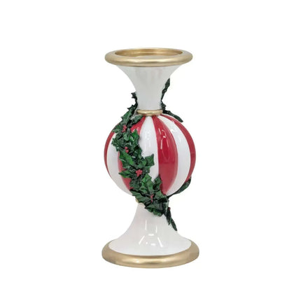 Bulk 4 Christmas Ball Candle Holder W Holly Leaf 12x12x25cm