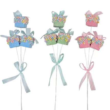 Bulk 24 Xmas Candycane Gift Box Pick 12x4x39cm 3 Asst