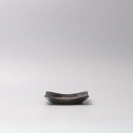 Plate Square 13.5cm Bronze Converging Glaze.