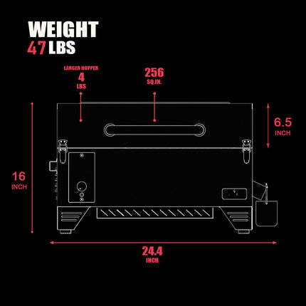 Asmoke AS350 Portable Wood Pellet Grill - Cyder Black.