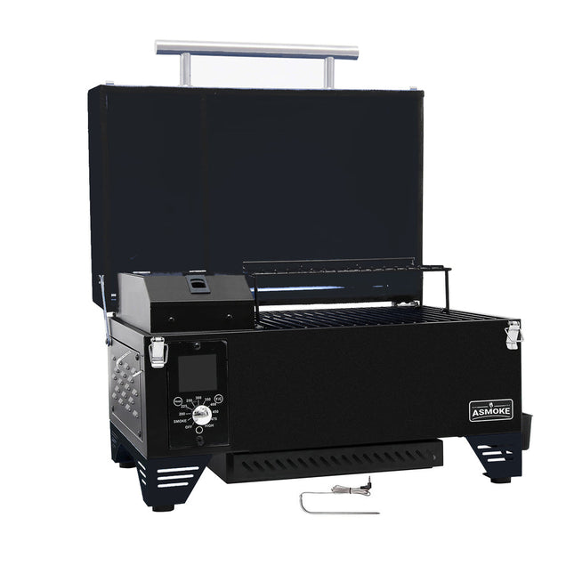 Asmoke AS350 Portable Wood Pellet Grill - Cyder Black.