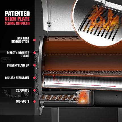 Asmoke AS500N-2 WOOD PELLET GRILL SILVER.